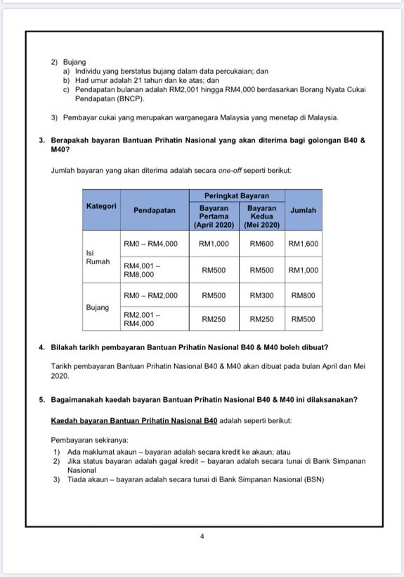 Permohonan Baru Bantuan Prihatin Nasional, Semakan Kriteria Kelayakan Penerima