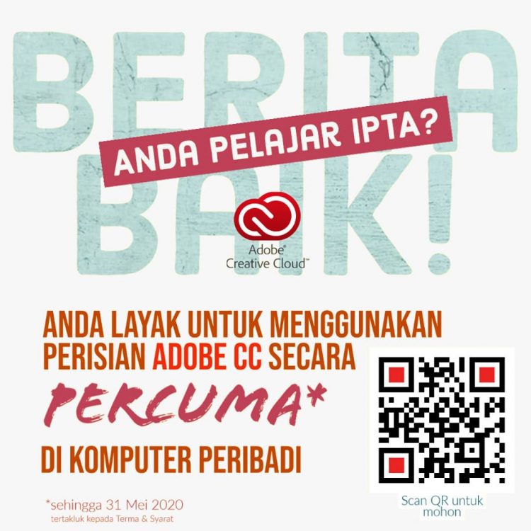 Download Adobe CC Percuma Untuk Semua Pelajar Institusi Pendidikan Tinggi