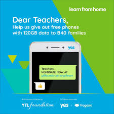 Cara Mohon Telefon Pintar Percuma Yayasan YTL Golongan B40 Untuk Study Dari Rumah