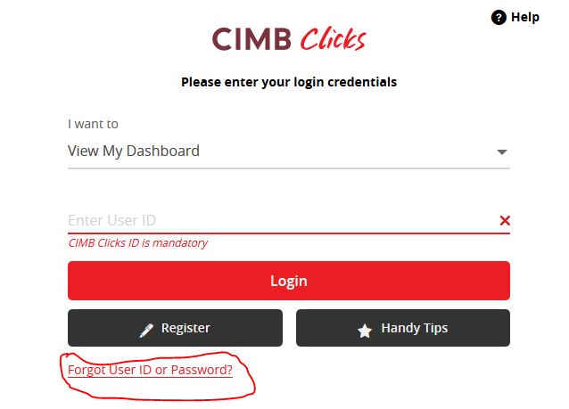 Cara Reset Password CIMB Clicks