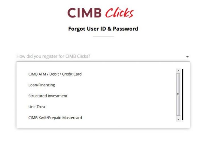 Cara Reset Password CIMB Clicks