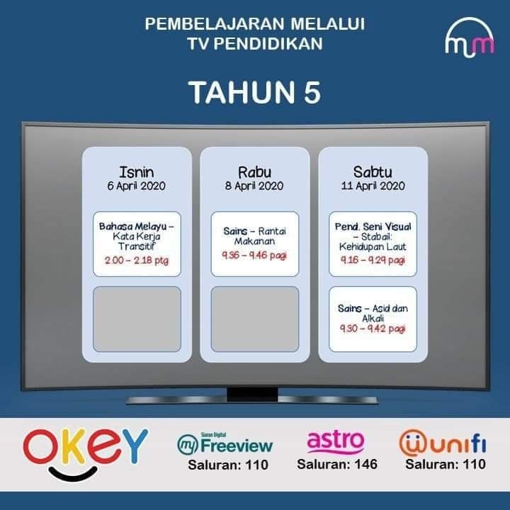  Jadual Lengkap TV Pendidikan, Download Jadual Belajar Darjah 5 hingga Tingkatan 5