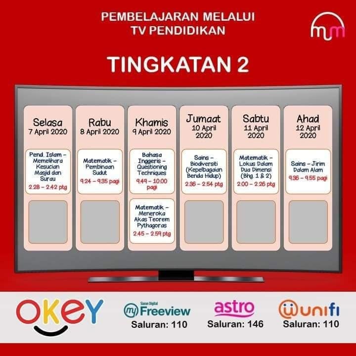  Jadual Lengkap TV Pendidikan, Download Jadual Belajar Darjah 5 hingga Tingkatan 5