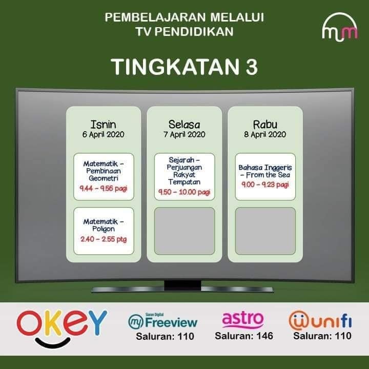  Jadual Lengkap TV Pendidikan, Download Jadual Belajar Darjah 5 hingga Tingkatan 5