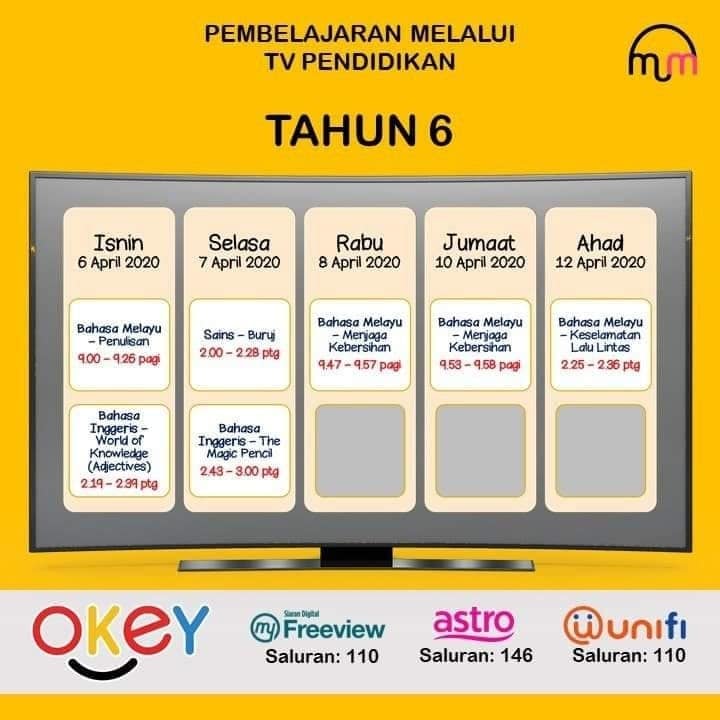  Jadual Lengkap TV Pendidikan, Download Jadual Belajar Darjah 5 hingga Tingkatan 5