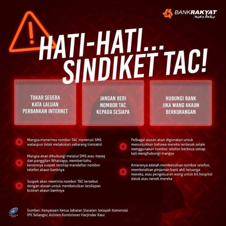 Sindiket Nombor TAC Bank, Ini Cara Scammer Buat Helah, Jangan Mudah Tertipu