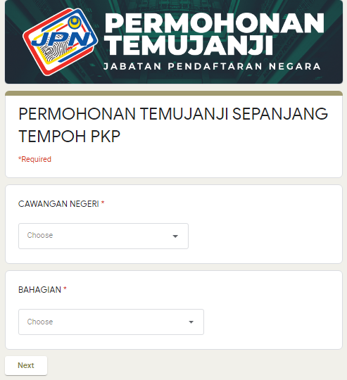Cara Buat Temujanji JPN Untuk Daftar Kelahiran Anak, Kematian dan Buat IC Baru