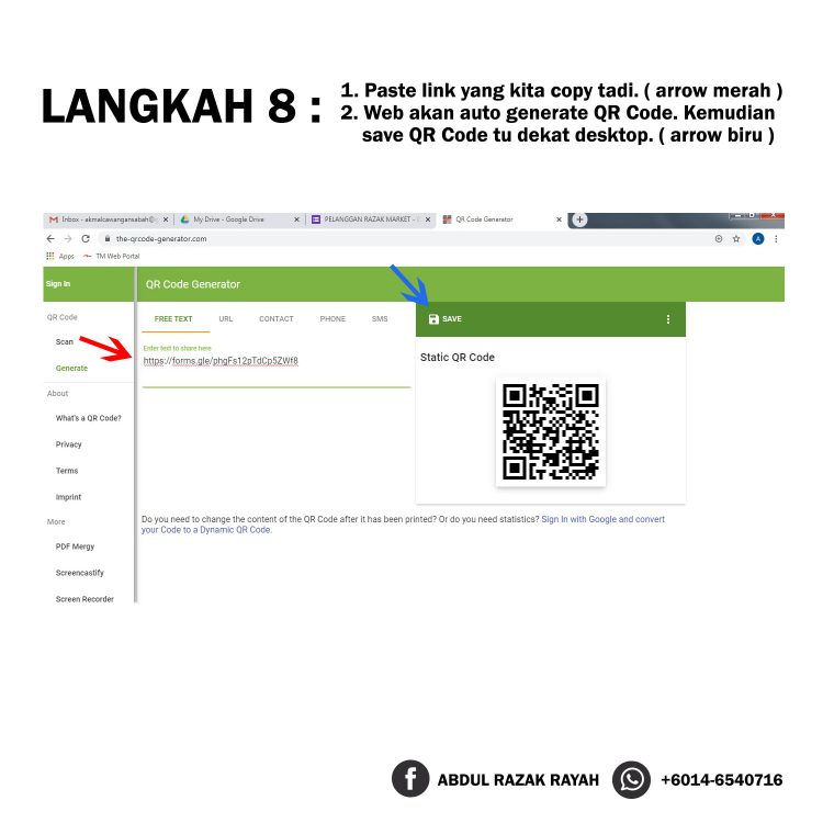 Cara Paling Mudah Buat QR Code Link Terus Ke Google Form