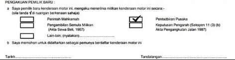 Cara Tukar Nama Geran Kereta & Motorsikal Pemilik Meninggal Dunia