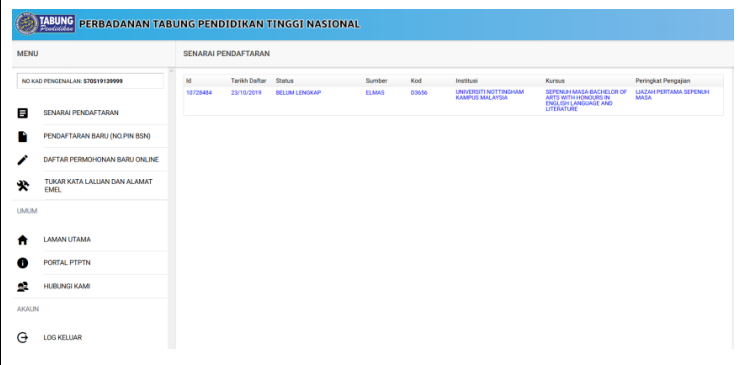PTPTN Login. Pendaftaran Permohonan Pinjaman PTPTN