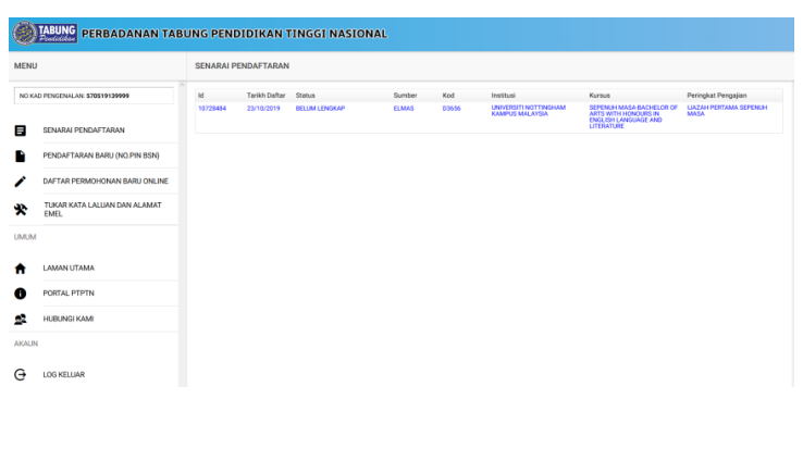 PTPTN Login. Pendaftaran Permohonan Pinjaman PTPTN