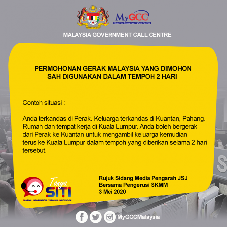 Permohonan Gerak Malaysia Sah Digunakan Dalam Tempoh 2 Hari Dari Tarikh Kelulusan Anda Terima