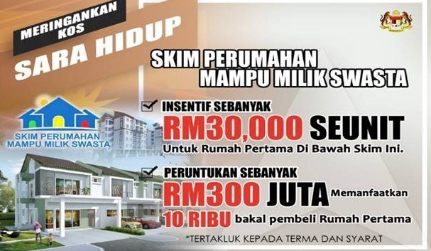 Permohonan Skim Perumahan Mampu Milik Swasta (MyHome) 2020, Insentif Sehingga RM30,000