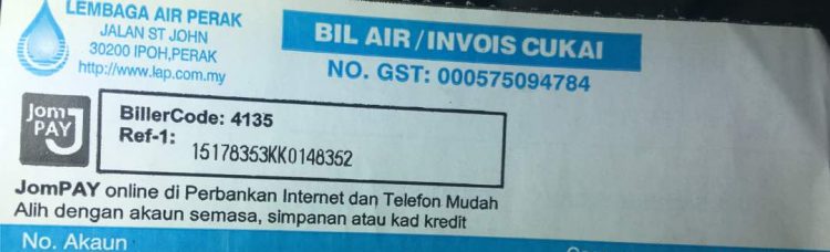Cara Bayar Bil Air Secara Online Melalui JomPAY