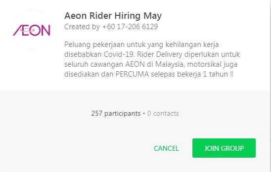 Jadi Rider AEON Dan Dapat Motor Free Selepas Setahun