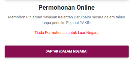 Permohonan Tajaan Yayasan Kelantan Darulnaim (YAKIN) Bagi Peringkat Diploma IPT Tempatan