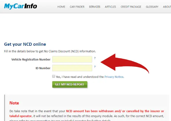 Semakan NCD Online Enquiry Cara Semak No Claim Discount Kenderaan