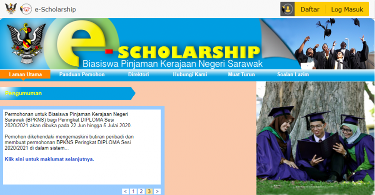 Permohonan Biasiswa Pinjaman Kerajaan Negeri Sarawak (BKNS) Di Buka