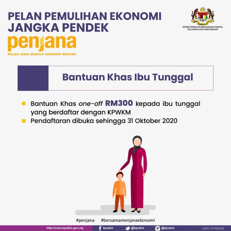 Daftar Permohonan Bantuan Ibu Tunggal RM300 PENJANA