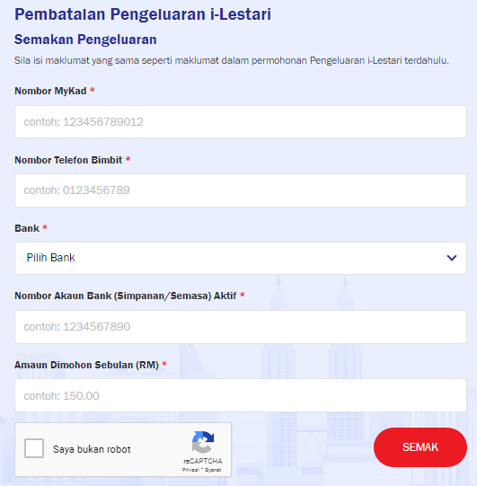 Cara Buat Permohonan Baru & Pembatalan Pengeluaran i-Lestari KWSP Secara Online