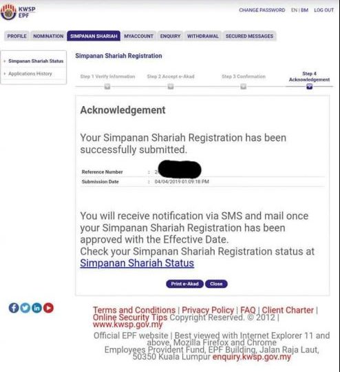 Cara Tukar Akaun KWSP Konvensional Kepada Akaun Syariah Secara Online