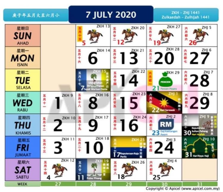 Kalender Kuda 2020 Semak Kemaskini Takwim Cuti Sekolah Baru Dalam Kalender