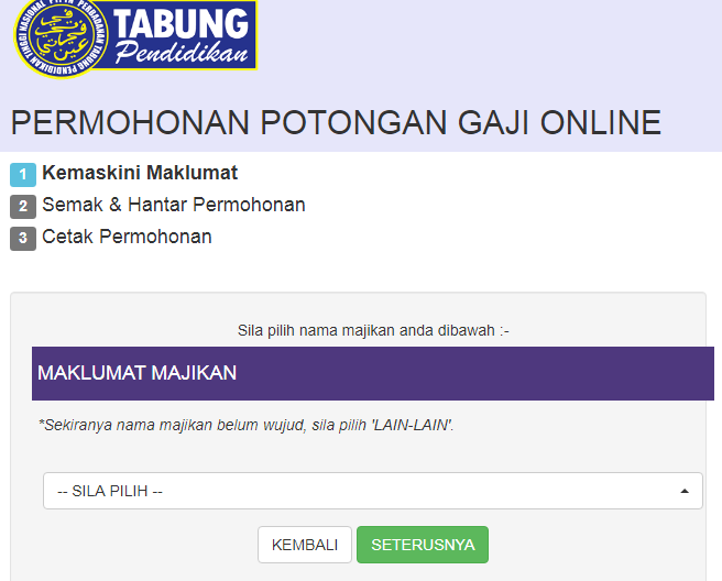 Cara Mohon Potongan Gaji Untuk Bayaran Balik PTPTN