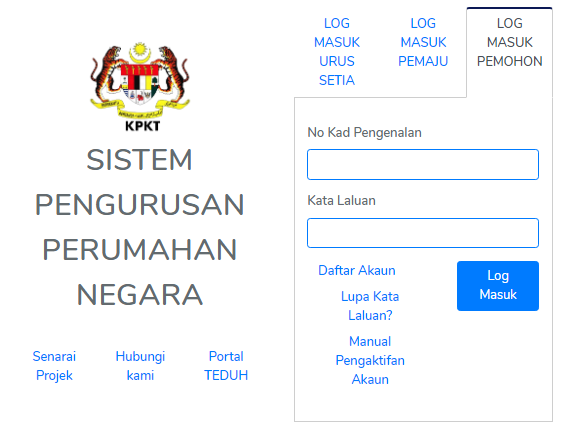 Cara Daftar Sistem TEDUH Untuk Mohon Skim Perumahan Dengan Mudah