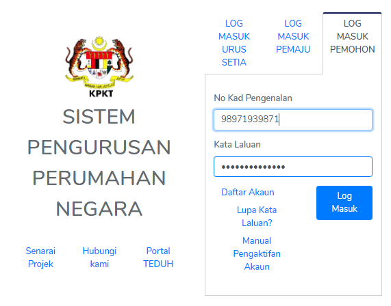 Cara Daftar Sistem TEDUH Untuk Mohon Skim Perumahan Dengan Mudah