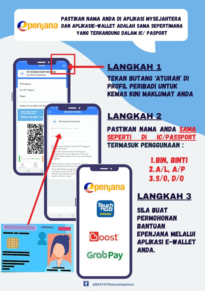 Nak Mudah Claim RM50 MySejahtera? Ikut Langkah Ini Semasa Kemaskini Nama Anda