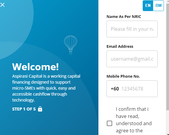 Permohonan Pembiayaan Modal Kerja Sehingga RM20,000 Melalui Program Aspirasi Assist