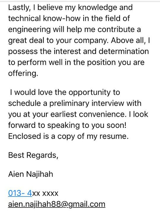 Cover Letter Menarik Untuk Mohon Kerja Melalui Email Yang Jarang Orang Gunakan