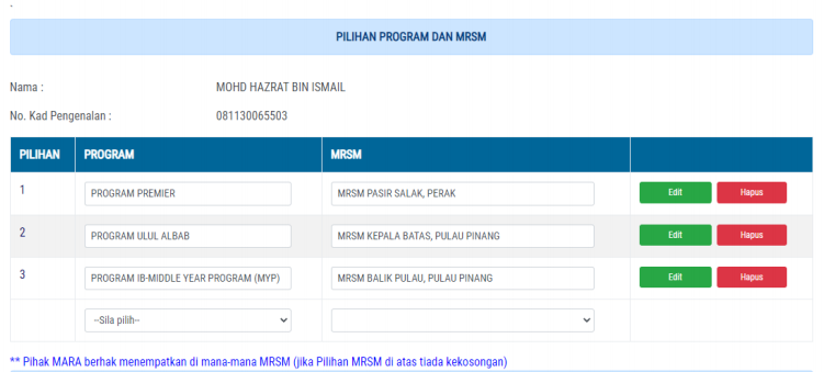 Panduan Permohonan Kemasukan Ke MRSM Tingkatan 1 & 4 Tahun 2021