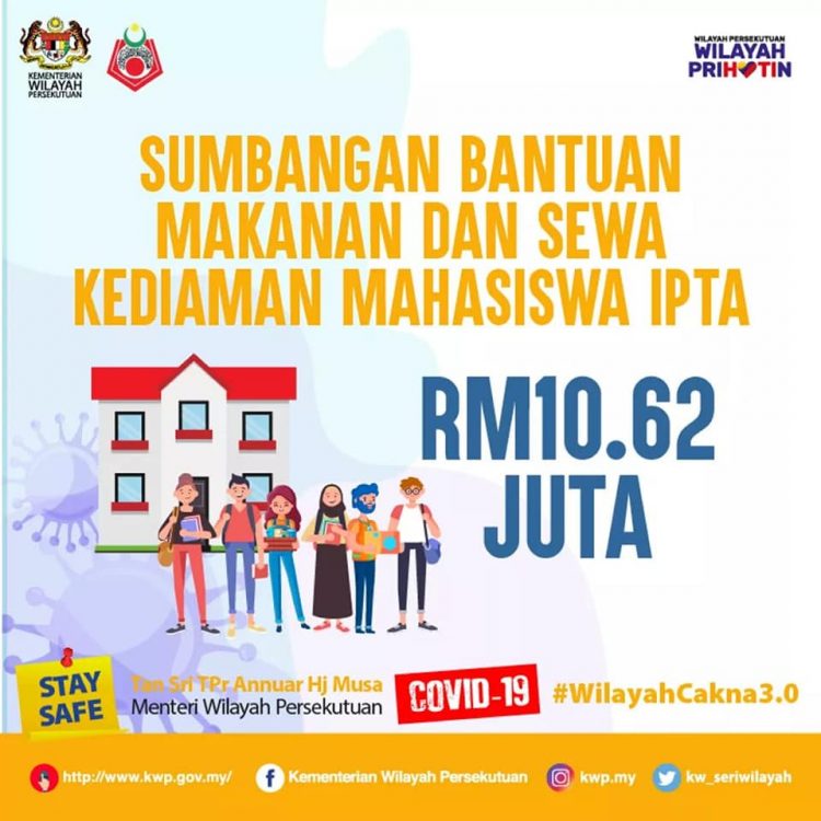Inisiatif Wilayah Cakna Senarai Bantuan Sehingga RM3000 Kepada Premis, Pelajar  Mahasiswa, Persatuan & Orang Awam