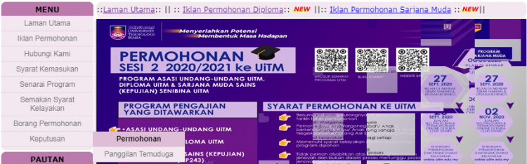 Semakan Keputusan Rayuan Penerapan UiTM Ke Program Sarjana Muda Sesi 2020/2021