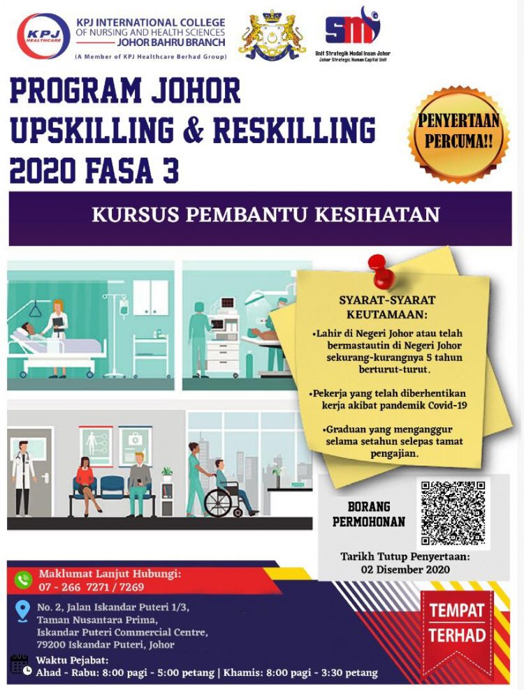 √Tawaran Kursus Pembantu Kesihatan Percuma Bersama KPJ Buat Graduan Dan Penganggur