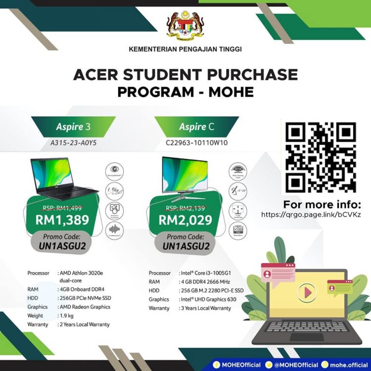Bantuan Peranti Buat Pelajar IPT Kini Sudah Boleh Dituntut. Dapatkan Sekarang