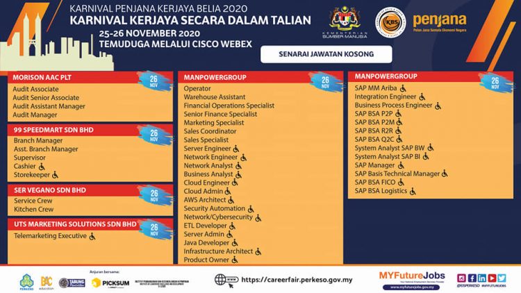Daftar Karnival Penjana Kerjaya Belia 2020