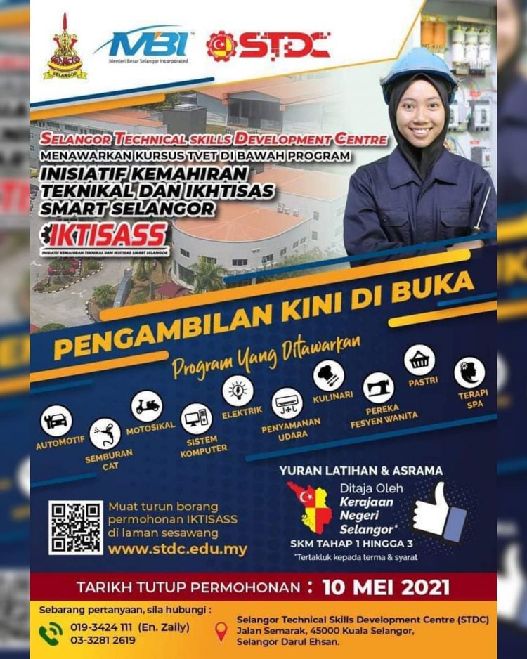 Program Inisiatif Kemahiran Teknikal & Ikhtisas Buat Lepasan SPM. Yuran Latihan Ditaja