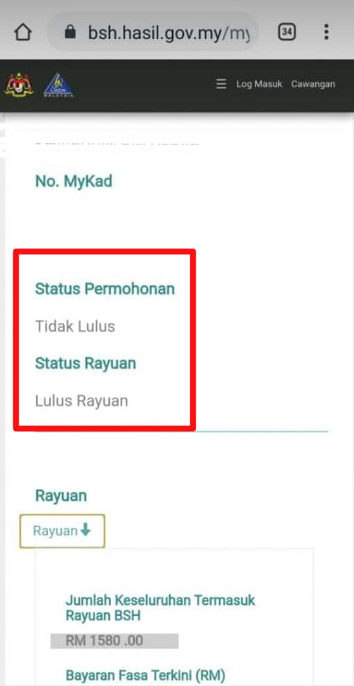 Senarai Kod Tidak Lulus BSH 2020 & Dokumen Yang Diperlukan