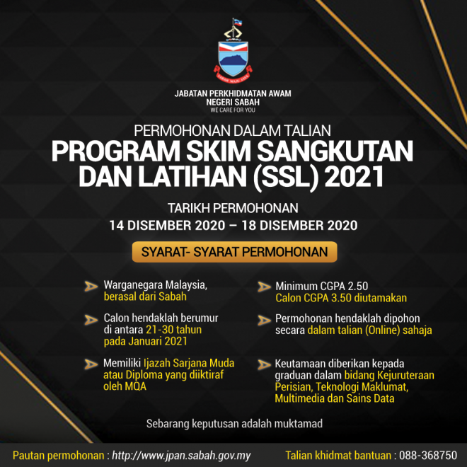 Tawaran Skim Sangkutan & Latihan (SSL) Tahun 2021 Buat Graduan. Elaun RM1000 Sebulan Diberi