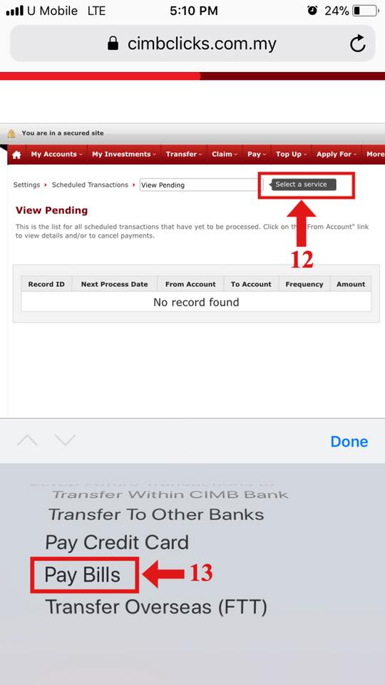 Cara Transfer Duit Dari CIMB Clicks Ke Tabung Haji Setiap Bulan Secara Automatik