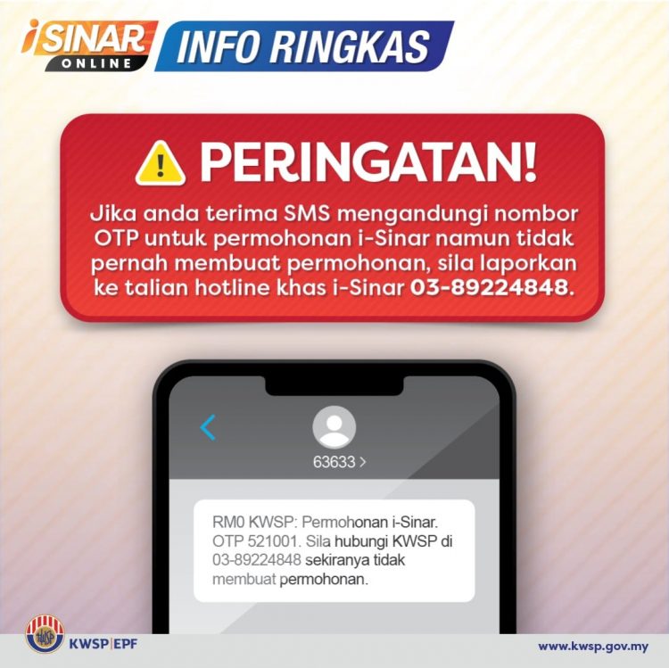 KWSP Beri Peringatan Waspada 4 Jenis "Scam i-Sinar" Yang Sedang Berleluasa Ini. Sila Alert