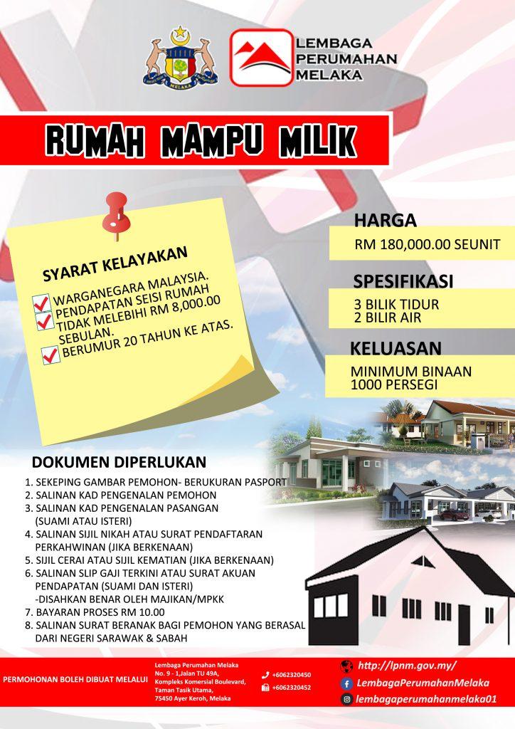 LPNM Sedia 6 Kategori Rumah Mampu Milik Melaka Buat B40, M40 & Belia. Ini Cara Mohon