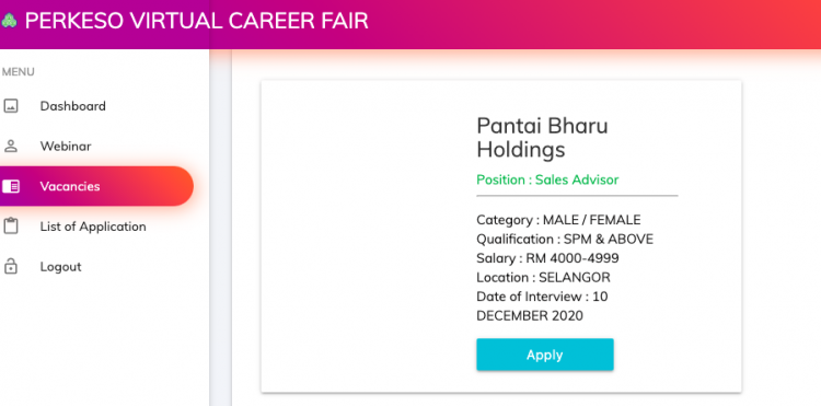 Lebih 3,000  Peluang Kerjaya: Daftar Mini Job Hunt PERKESO Untuk Sesi Temuduga Secara Dalam Talian