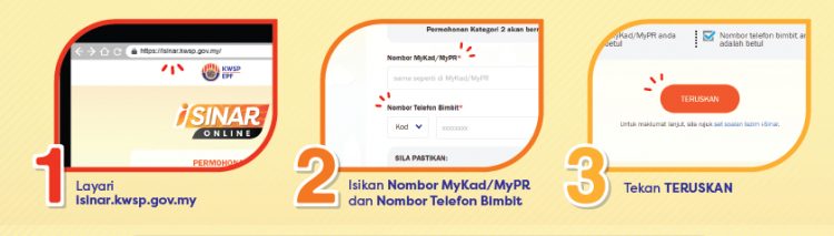 Cara Mohon i-Sinar Kategori 2 Dengan Dokumen Sokongan Bagi Yang Tidak Layak Kategori 1