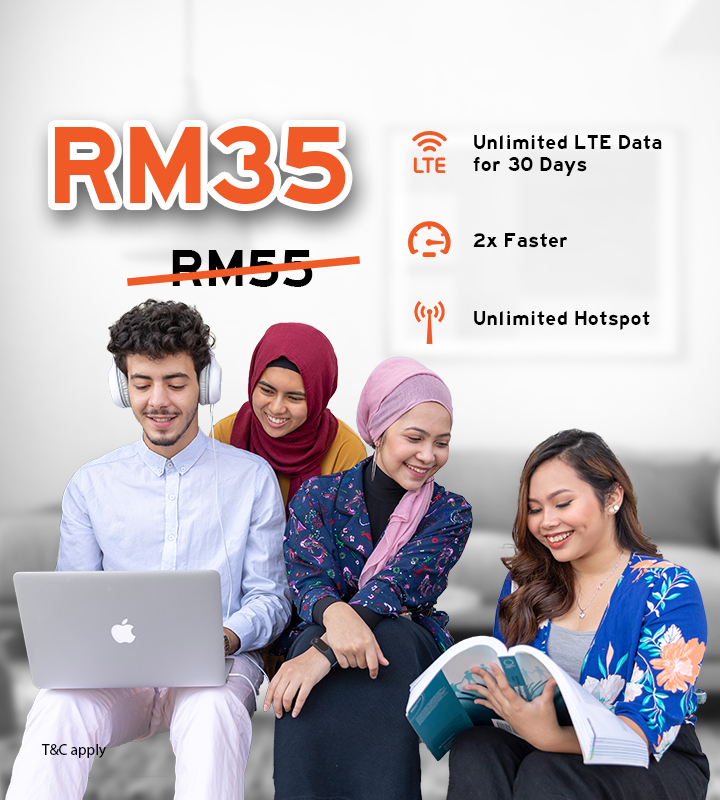Pakej Data Khas Buat Calon SPM, STPM & Pelajar IPT. Hanya RM20/Bulan Untuk 15GB
