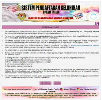 Cara Daftar Kelahiran Di Portal JPN Secara Online Dengan Mudah