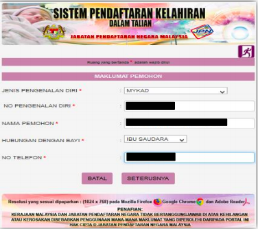 Cara Daftar Kelahiran Di Portal JPN Secara Online Dengan Mudah