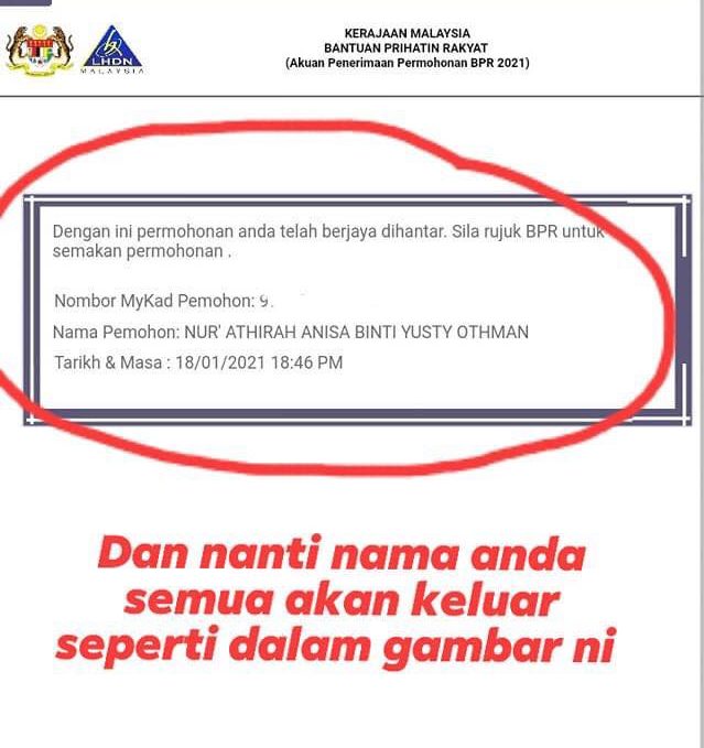 Semak Semula Permohonan BPR 2021 Anda Telah Berjaya Dihantar Atau Tidak. Ini Caranya